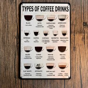 Wall Hanging Sign Metal Sign Kitchen Decor Gift for Coffee Lover NEW FAST SHIP